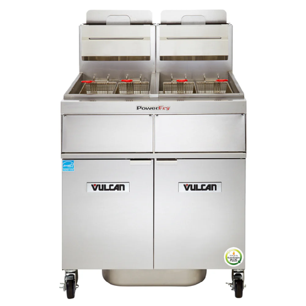 Vulcan 2TR85CF_LP 42 Inch Gas Deep Fryer with Dual Tanks 180000 BTU