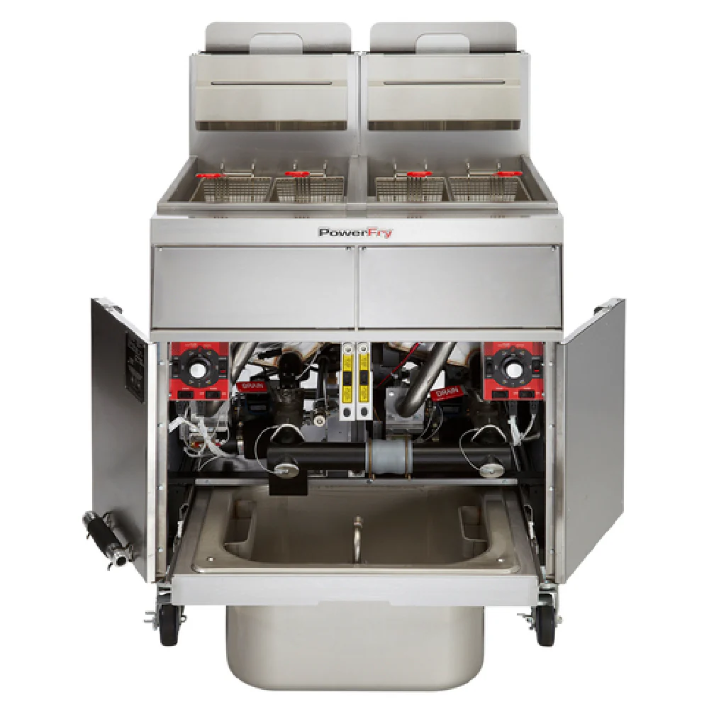 Vulcan 2TR85CF_LP 42 Inch Gas Deep Fryer with Dual Tanks 180000 BTU Vulcan 2TR85CF_LP 42 Inch Gas Deep Fryer with Dual Tanks 180000 BTU