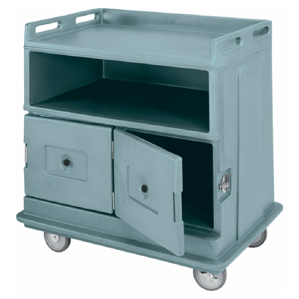 Cambro MDC24F401 44-1/2 Inch Beverage Service Cart Flat Top with Insulated Compartments and Casters