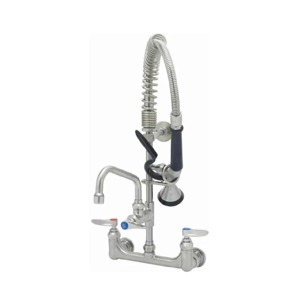 T&S Brass SMPF-8WLN-06 12.62 Inch Stainless Steel Pre-Rinse Faucet Assembly with Swing Nozzle