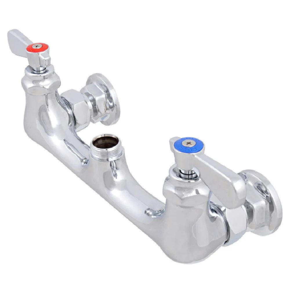 BK Resources BKF-XX-G 8 Inch Wall Splash Mount Faucet Body Lead Free Nickel Chrome BK Resources BKF-XX-G 8 Inch Wall Splash Mount Faucet Body Lead Free Nickel Chrome
