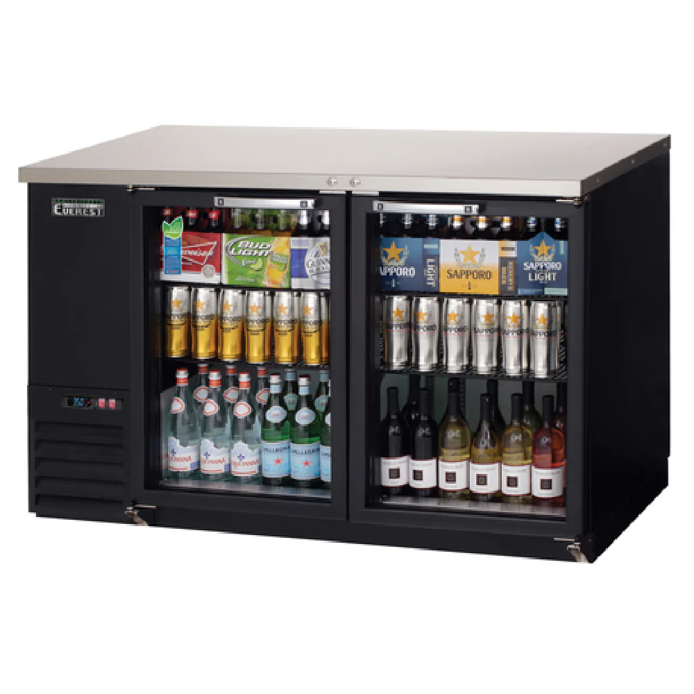 Everest Refrigeration EBB59G-24 57-3/4 Inch Back Bar Refrigerator 17.0 cu ft with Glass Doors Everest Refrigeration EBB59G-24 57-3/4 Inch Back Bar Refrigerator 17.0 cu ft with Glass Doors
