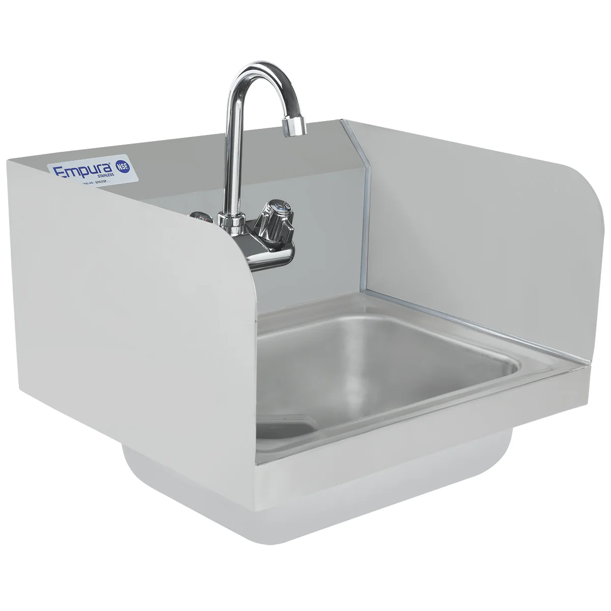 Empura Stainless EHS17SP Hand Sink 17 Inch Gooseneck Faucet NSF Stainless Steel
