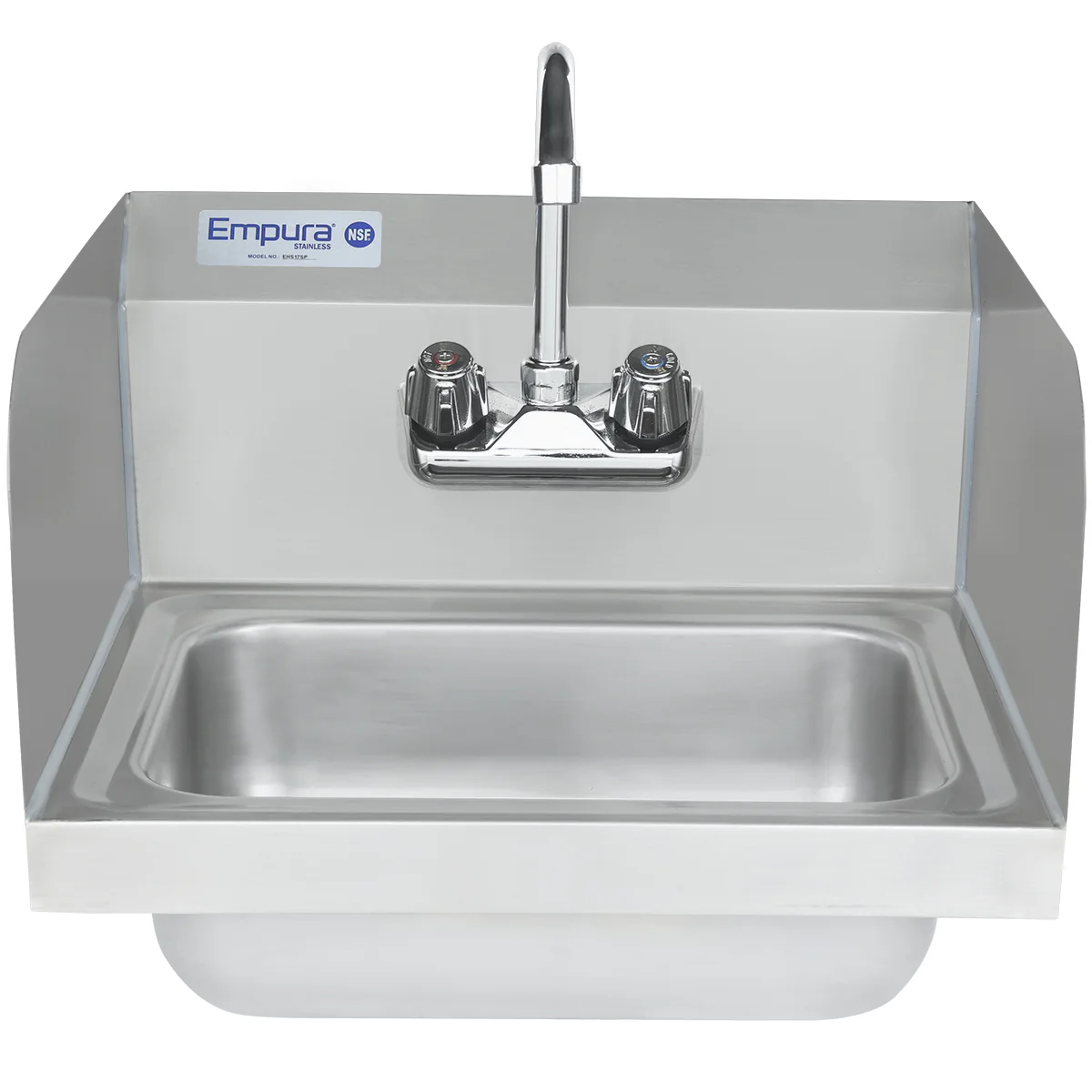 Empura Stainless EHS17SP Hand Sink 17 Inch Gooseneck Faucet NSF Stainless Steel Empura Stainless EHS17SP Hand Sink 17 Inch Gooseneck Faucet NSF Stainless Steel