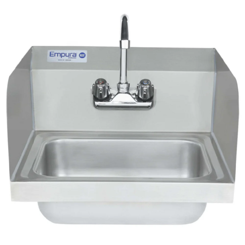 Empura Stainless EHS17SP Hand Sink 17 Inch Gooseneck Faucet NSF Stainless Steel Empura Stainless EHS17SP Hand Sink 17 Inch Gooseneck Faucet NSF Stainless Steel