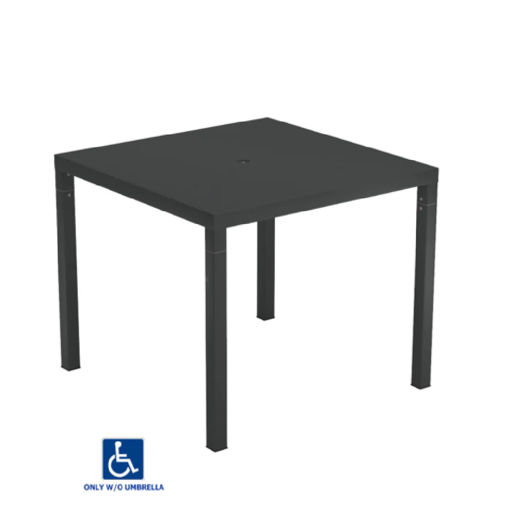 emuamericas llc E859WH 36 Inch Square Steel Table Umbrella Hole Outdoor Indoor emuamericas llc E859WH 36 Inch Square Steel Table Umbrella Hole Outdoor Indoor