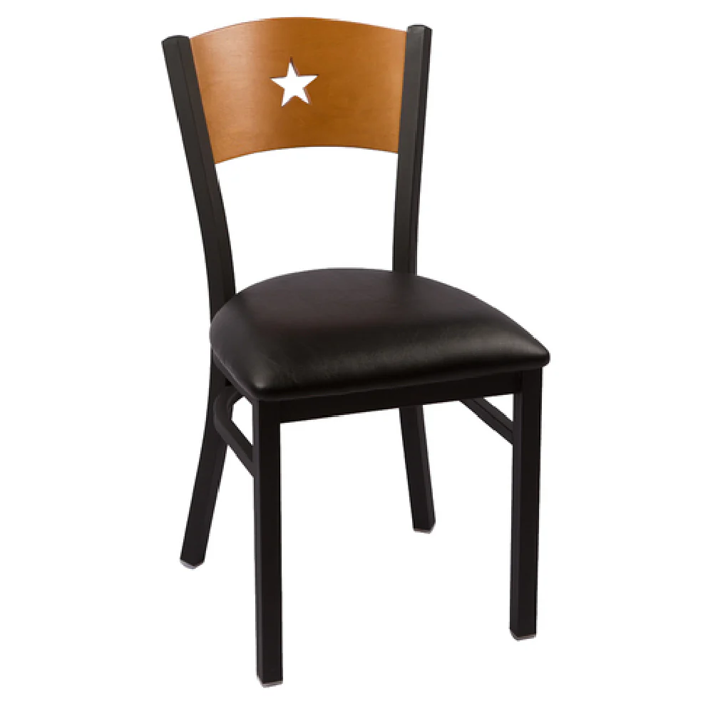 JMC Furniture LIBERTY SERIES CHAIR VINYL 17 Inch Vinyl Seat Wood Back with Star Cutout JMC Furniture LIBERTY SERIES CHAIR VINYL 17 Inch Vinyl Seat Wood Back with Star Cutout