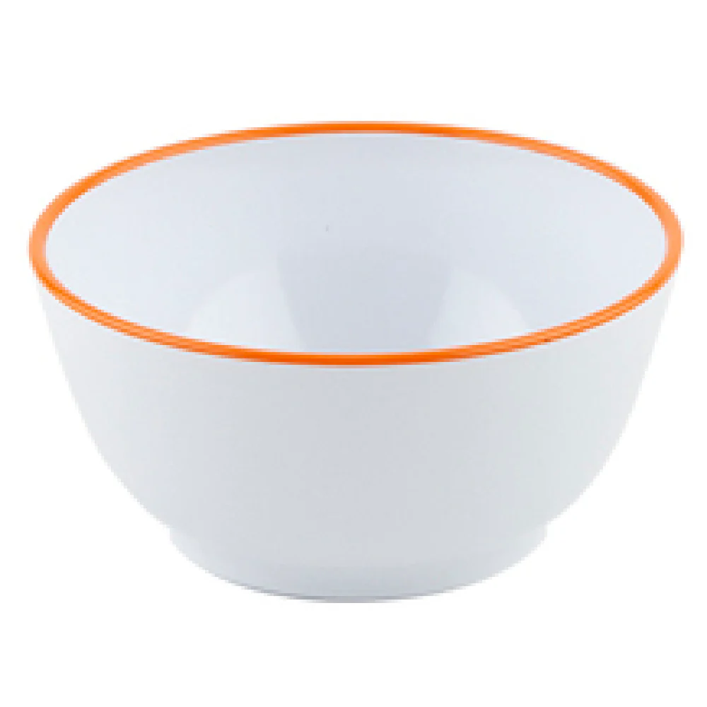 GET Enterprises B-44-TG 10 Oz Small Side Dish Break-resistant Melamine White with Orange Trim GET Enterprises B-44-TG 10 Oz Small Side Dish Break-resistant Melamine White with Orange Trim