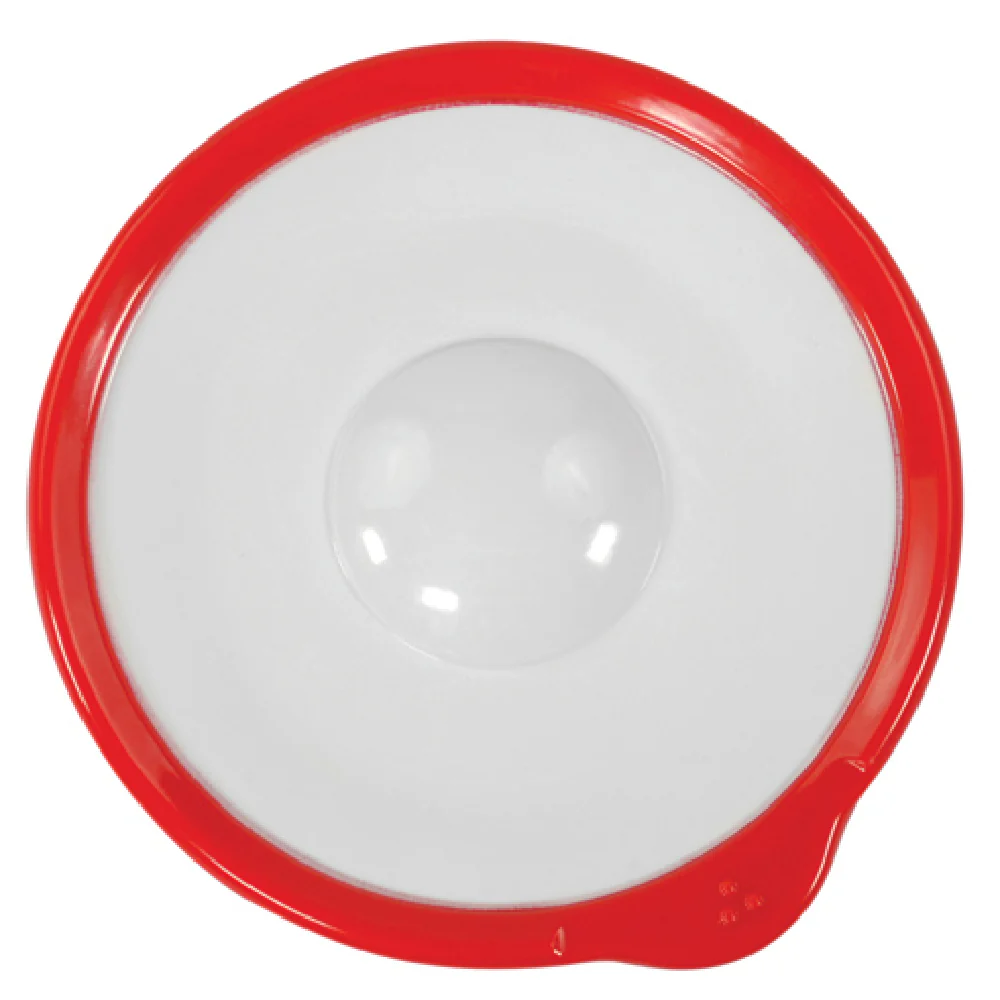 BauscherHepp T3800R 5-3/10 Inch Melamine Round Saucer White with Red Rim BauscherHepp T3800R 5-3/10 Inch Melamine Round Saucer White with Red Rim