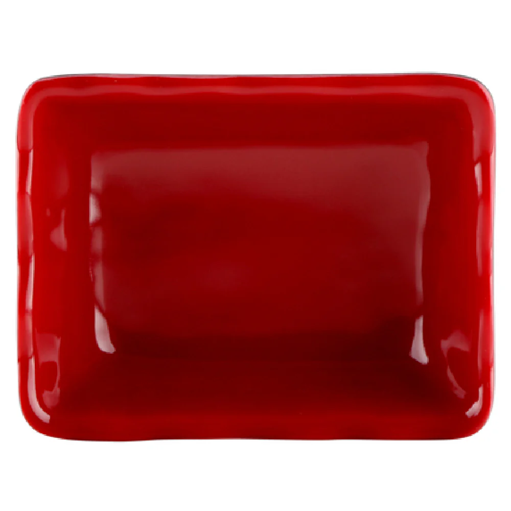 GET Enterprises JW3252T-BR 2 Oz Sauce Dish Red and Black Melamine 3-1/4 Inch