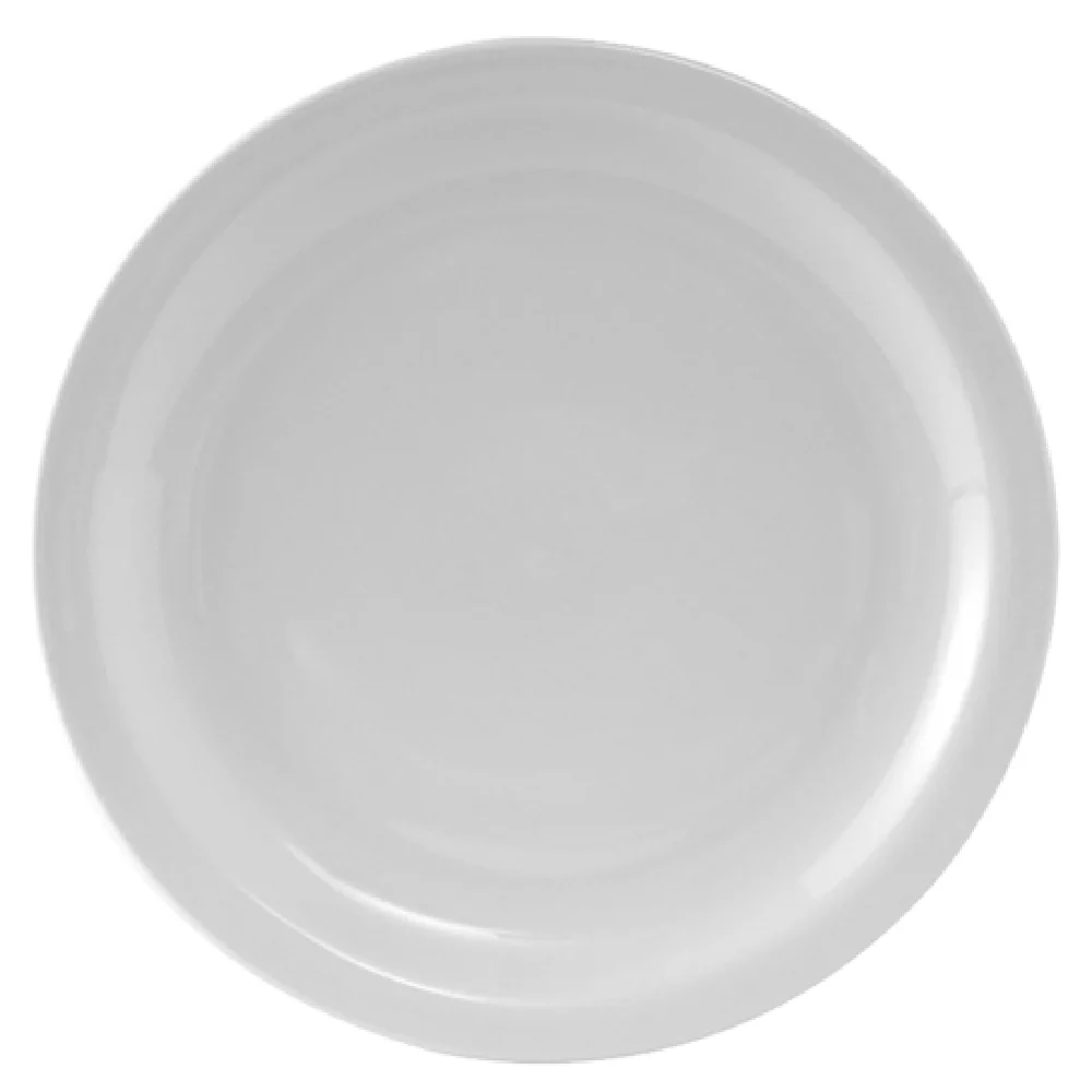 Tuxton CLA-094 9-1/2 Inch Diameter Round Plate Narrow Rim Porcelain White