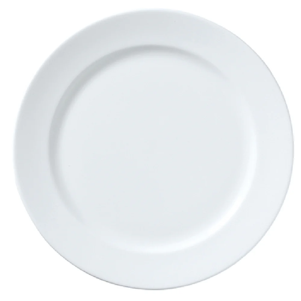 Steelite 82000AND0180 10.5 Inch Narrow Rim Plate with Bone China Whiteware