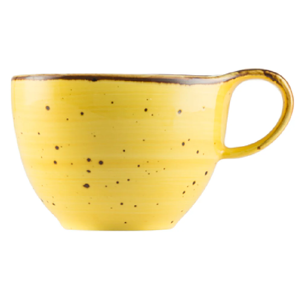 CAC China TUS-1-SFL 8-1/2 Oz Cup Round Porcelain With Handle Sunflower