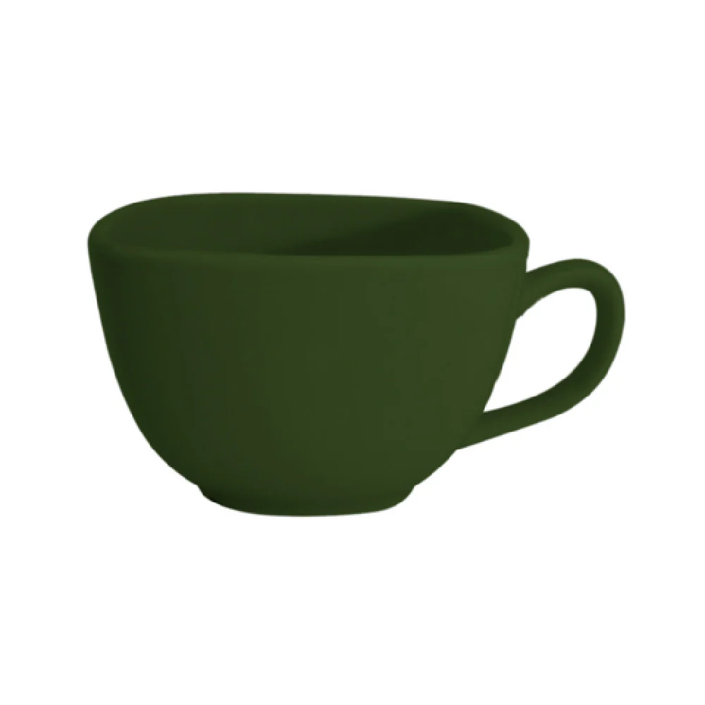 CAC China KC-1-G 8 Oz Green Square Coffee Cup Ceramic Packs/Bundles/Cases