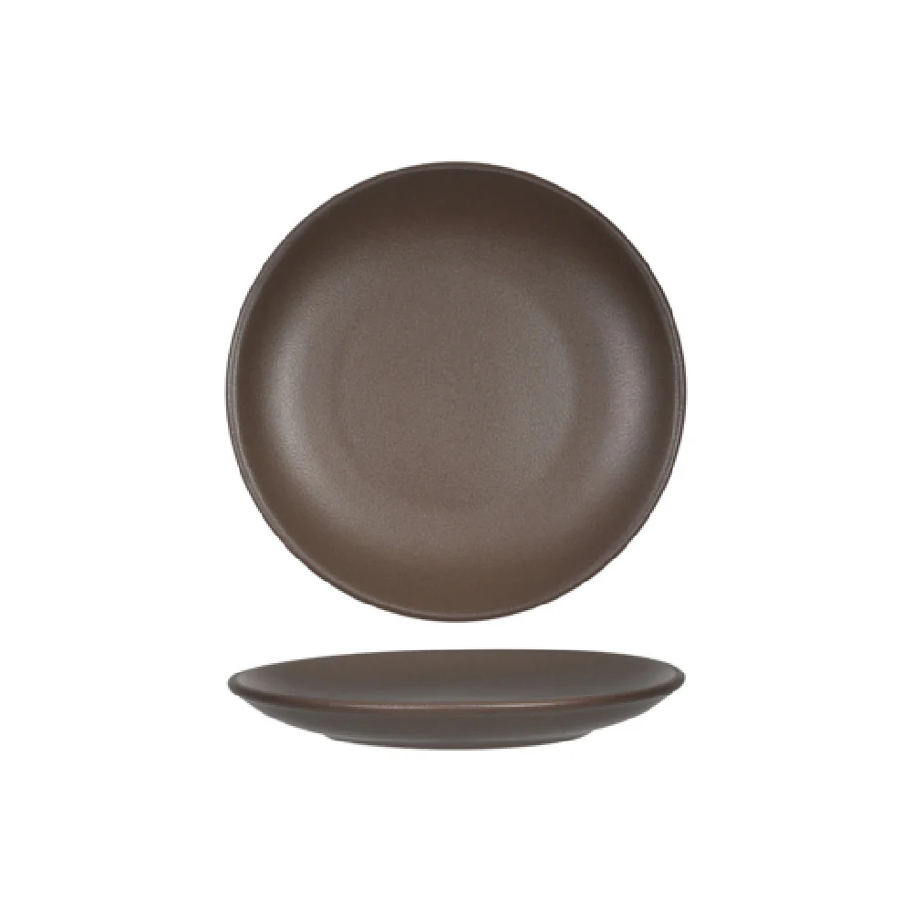 Tuxton VNA-064 6-1/2 Inch Round Coupe Plate Lead-Free Porcelain Matte Brown