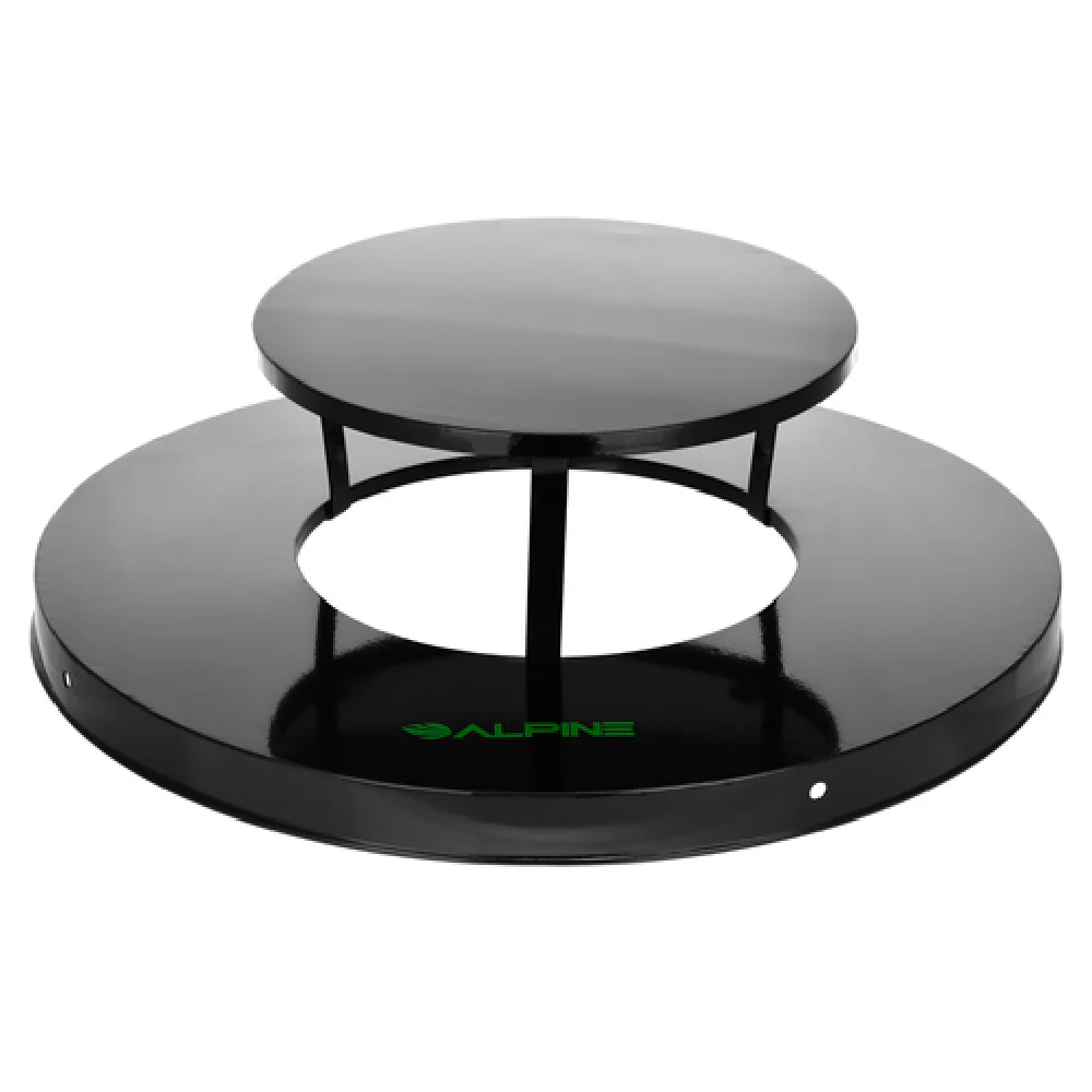 Alpine Industries ALP479-38-A 24 Inch Rain Bonnet Lid for 38 Gallon Metal Waste Receptacle Black