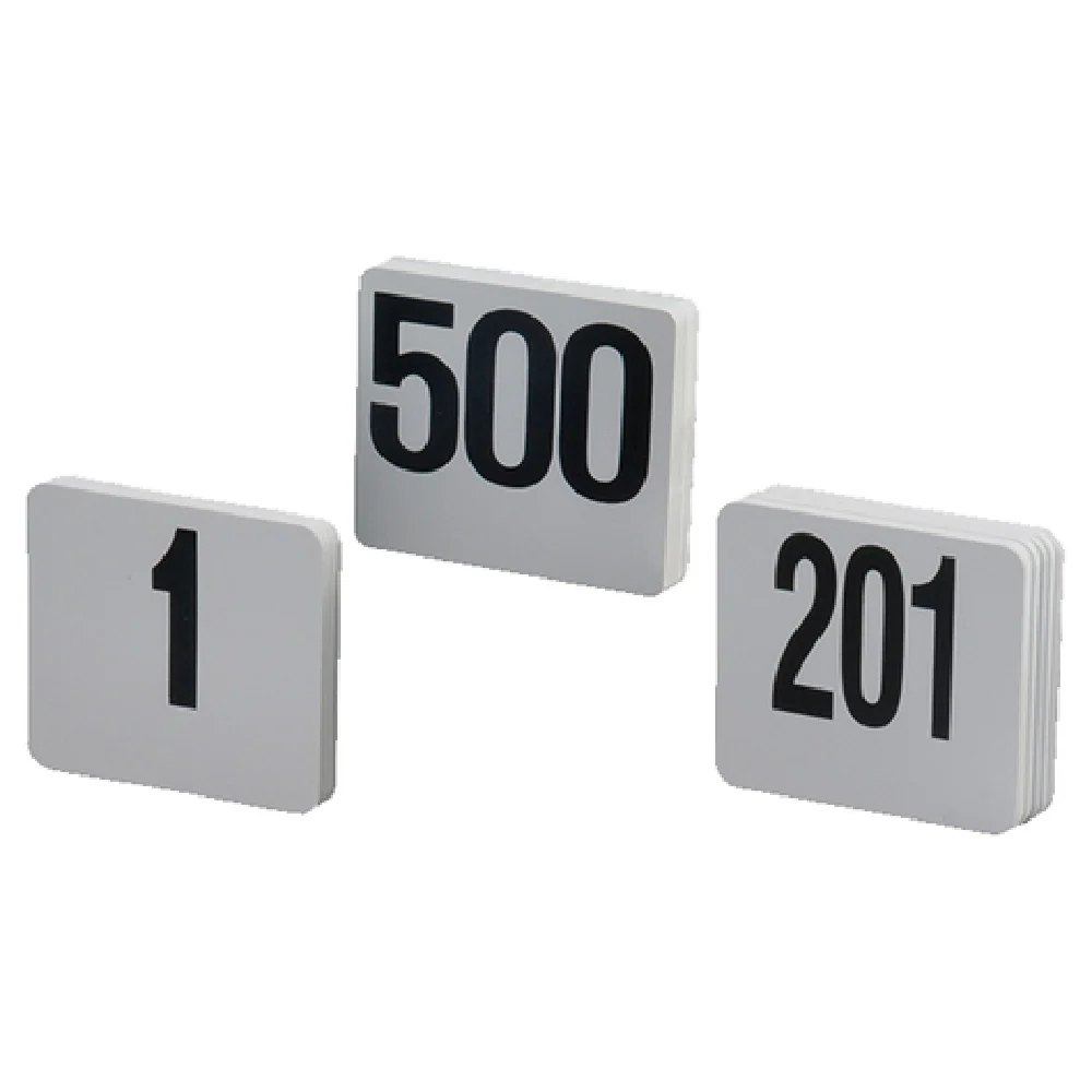 American Metalcraft 425 4 Inch Square Table Numbers Card Black Printed Plastic