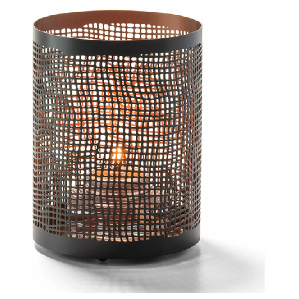 Hollowick 6317 3-1/8 Inch Diameter Perforated Votive Lamp Metal Black and Copper