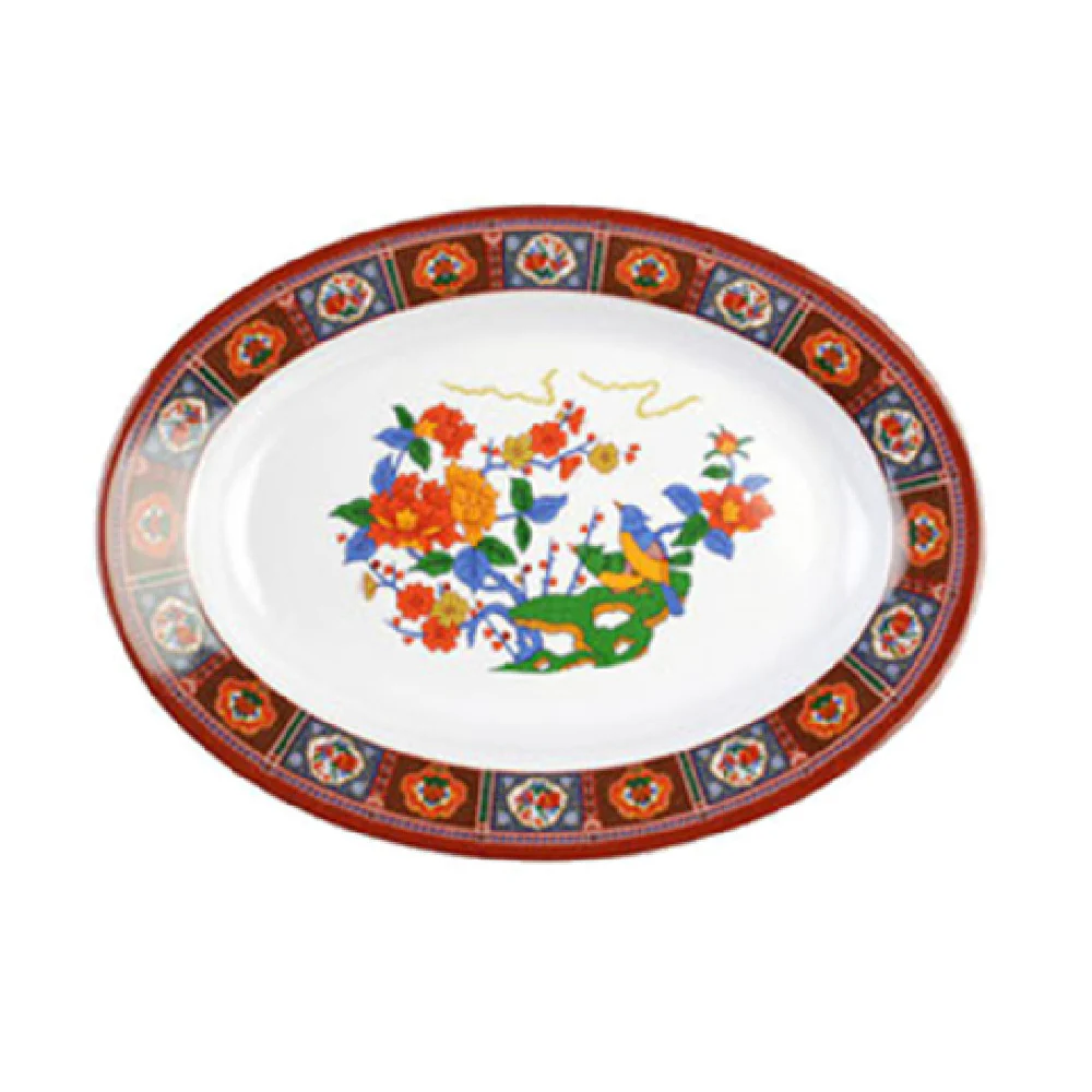 Thunder Group 2114TP 28 Oz Oval Deep Platter Melamine Break-Resistant Peacock Thunder Group 2114TP 28 Oz Oval Deep Platter Melamine Break-Resistant Peacock