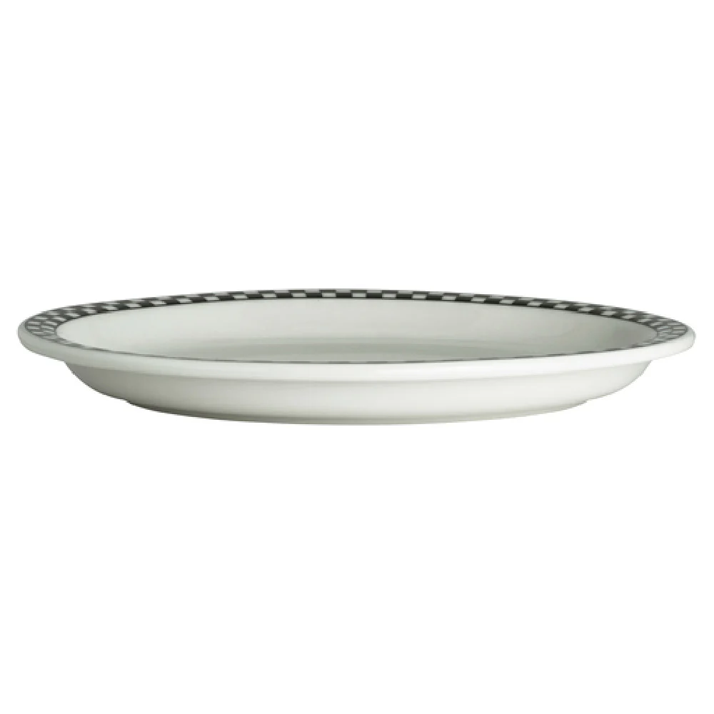Steelite HL2621636 12-3/8 Inch Platter Oval with Narrow Rim Black Checkers Steelite HL2621636 12-3/8 Inch Platter Oval with Narrow Rim Black Checkers