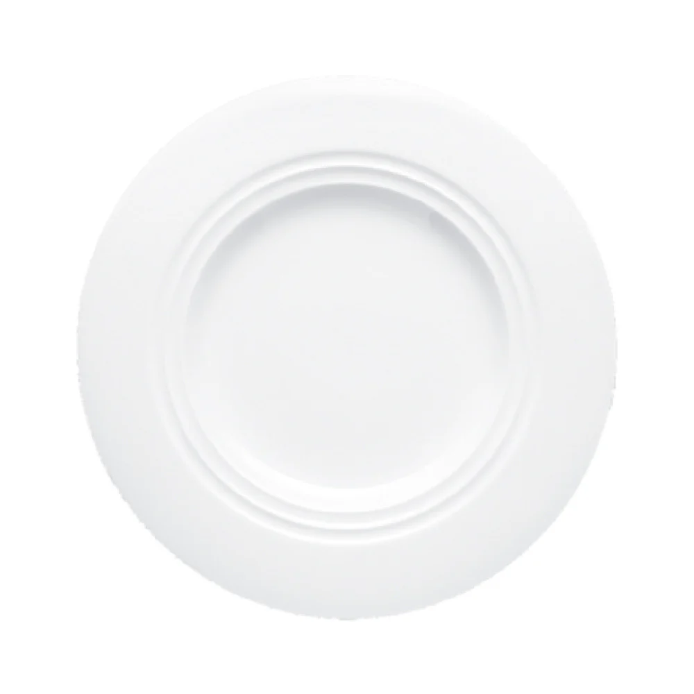 Bon Chef 1000014P 11 Inch Round Plate Wide Rim Porcelain White Bon Chef 1000014P 11 Inch Round Plate Wide Rim Porcelain White