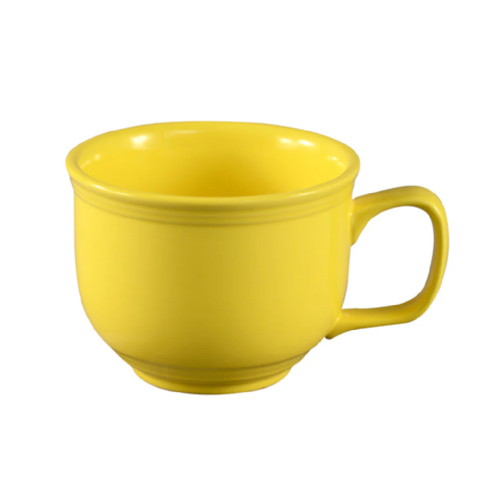 CAC China TG-318-SFL 18 Oz Jumbo Embossed Cup Porcelain Sunflower