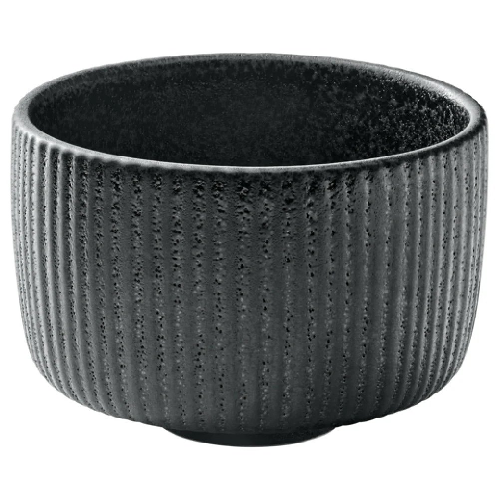 BauscherHepp P015452-021090 10.7 Oz. Low Mug Relief Dishwasher Safe Ceramic Black