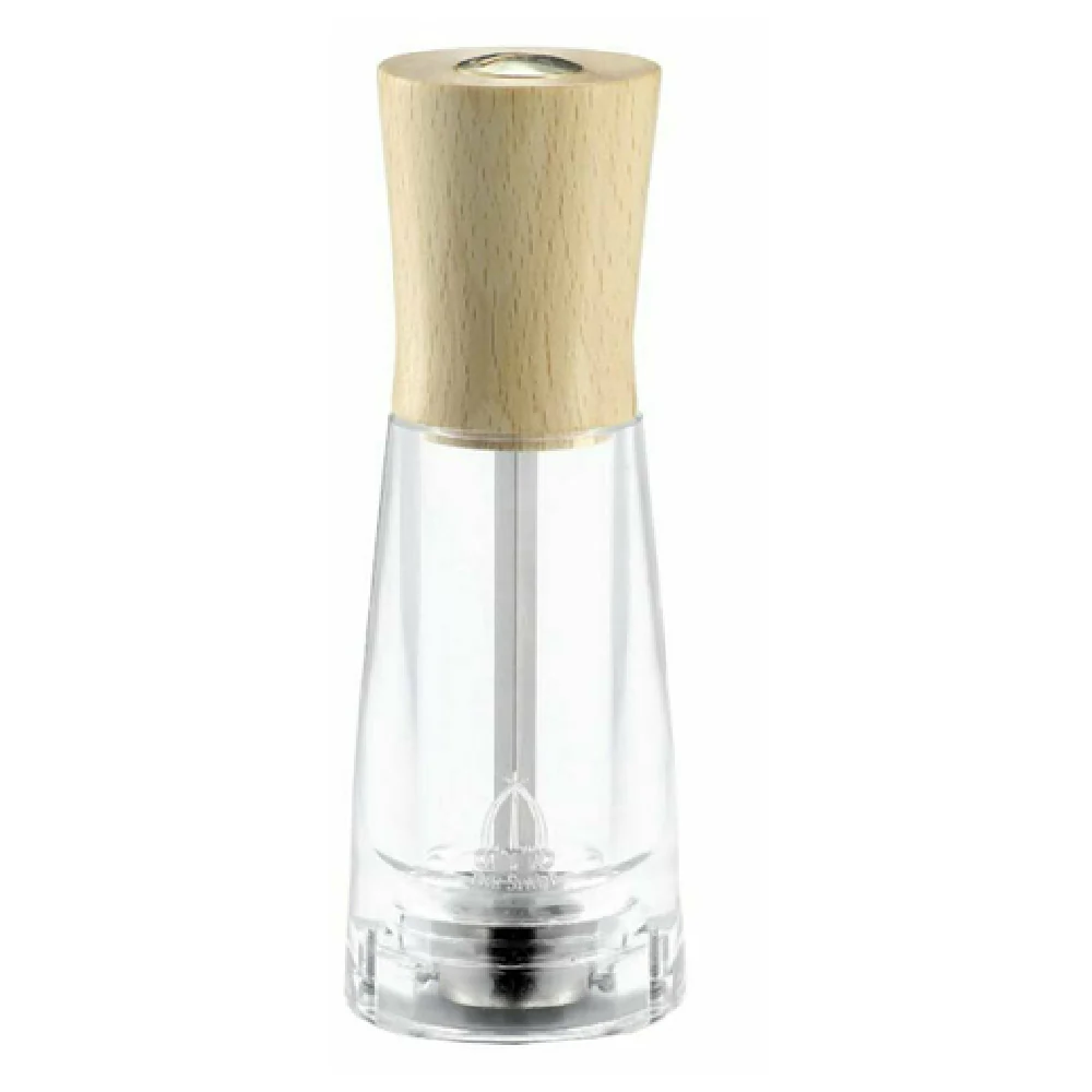 Omcan 43669 15cm Manual Pepper Mill Tempered Steel Conic Mechanisms Wood