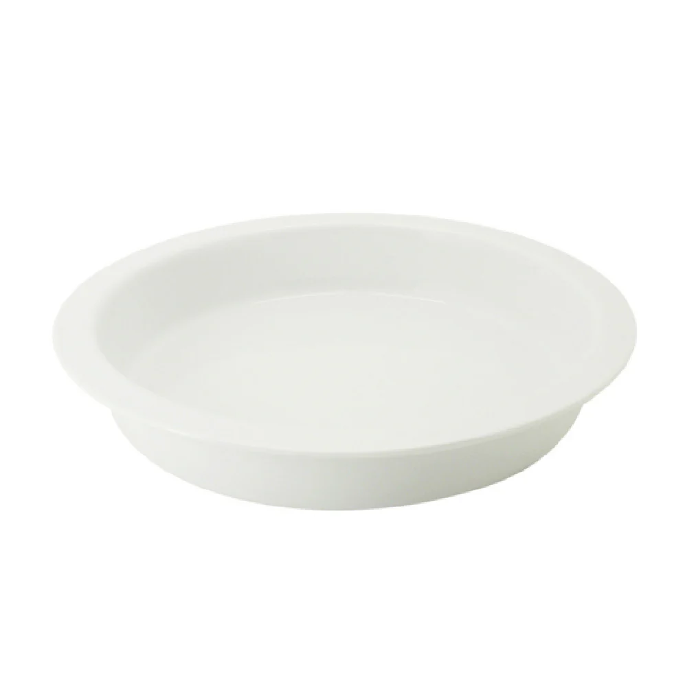 CAC China BF-R16 15-3/8 Inch Round GN Food Pan Porcelain Dishwasher Microwave Safe