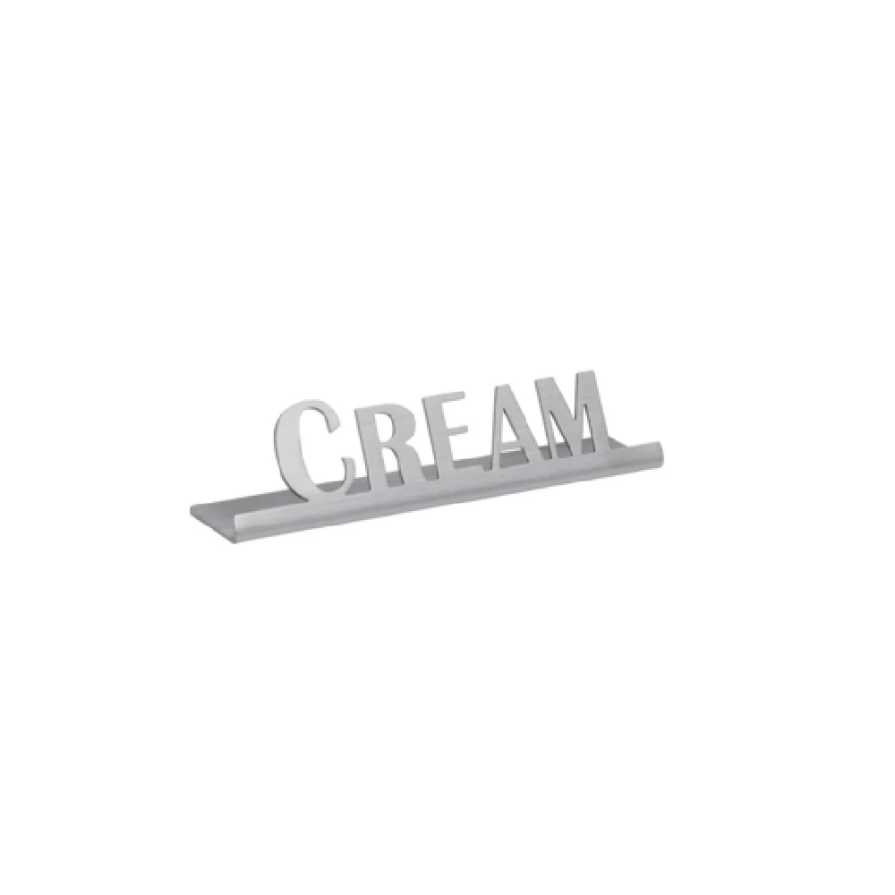 Service Ideas 1C-ST-CREAM-SIGN 4 Inch Table Sign Cream Laser-Cut Brushed Stainless Steel Service Ideas 1C-ST-CREAM-SIGN 4 Inch Table Sign Cream Laser-Cut Brushed Stainless Steel