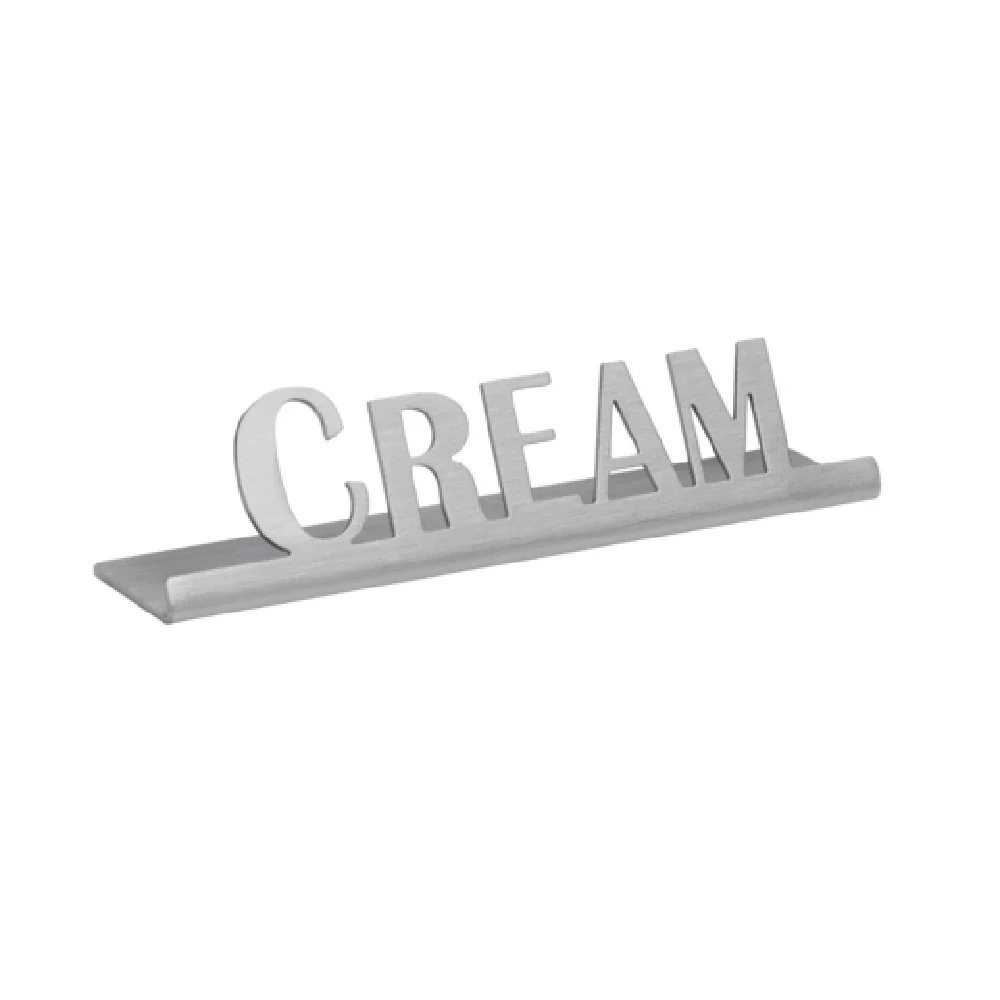 Service Ideas 1C-ST-CREAM-SIGN 4 Inch Table Sign Cream Laser-Cut Brushed Stainless Steel Service Ideas 1C-ST-CREAM-SIGN 4 Inch Table Sign Cream Laser-Cut Brushed Stainless Steel