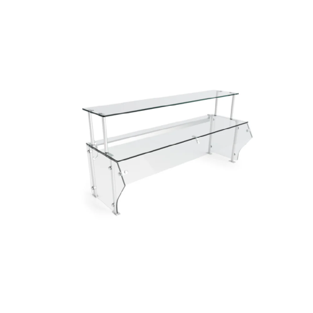 Spring USA VG7-1T 60 Inch Versa-Gard (2) Tier Self-service Food Protector Clear Tempered Glass