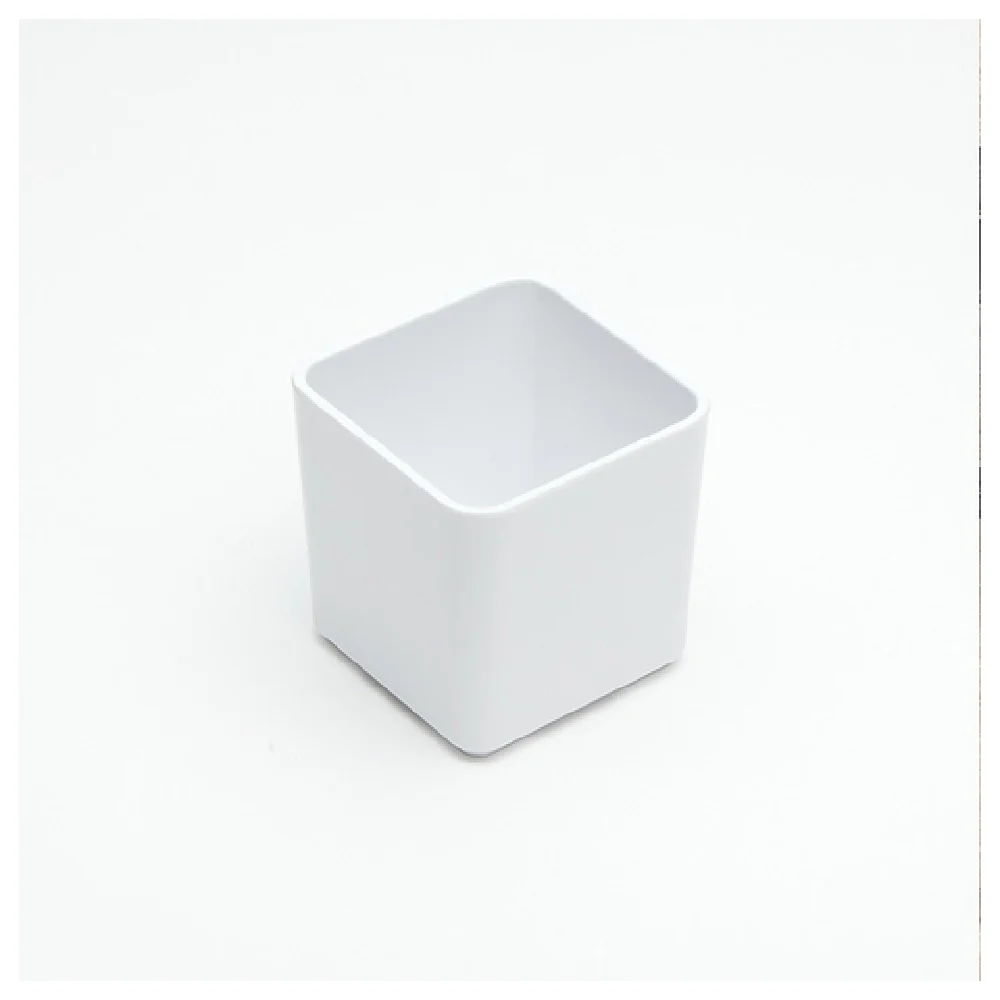 American Metalcraft MSJ3 3 Inch Square Jar Melamine White Condiment Jar American Metalcraft MSJ3 3 Inch Square Jar Melamine White Condiment Jar