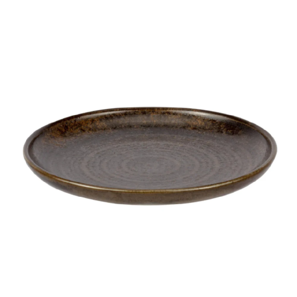 Bon Chef 2200021P 8 Inch Diameter Round Side Plate Vitrified Porcelain Black