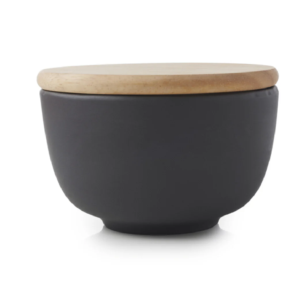 Revol 653071 8-3/4 Oz Round Bowl with Cover Non-Porous Porcelain Matte Slate