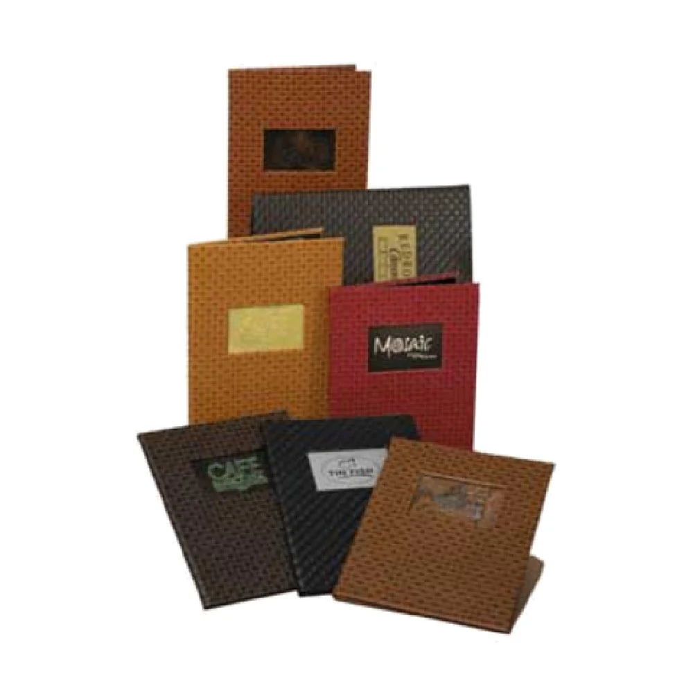 Menu Solutions BSK40C Menu Cover 8-1/2 Inch x 11 Inch Triple Booklet Faux Leather