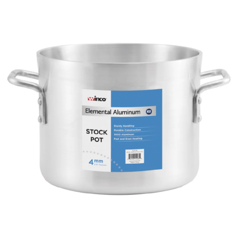 Winco ALST-50 50 Quart Aluminum Stock Pot NSF Heavy Duty Cooking Pot