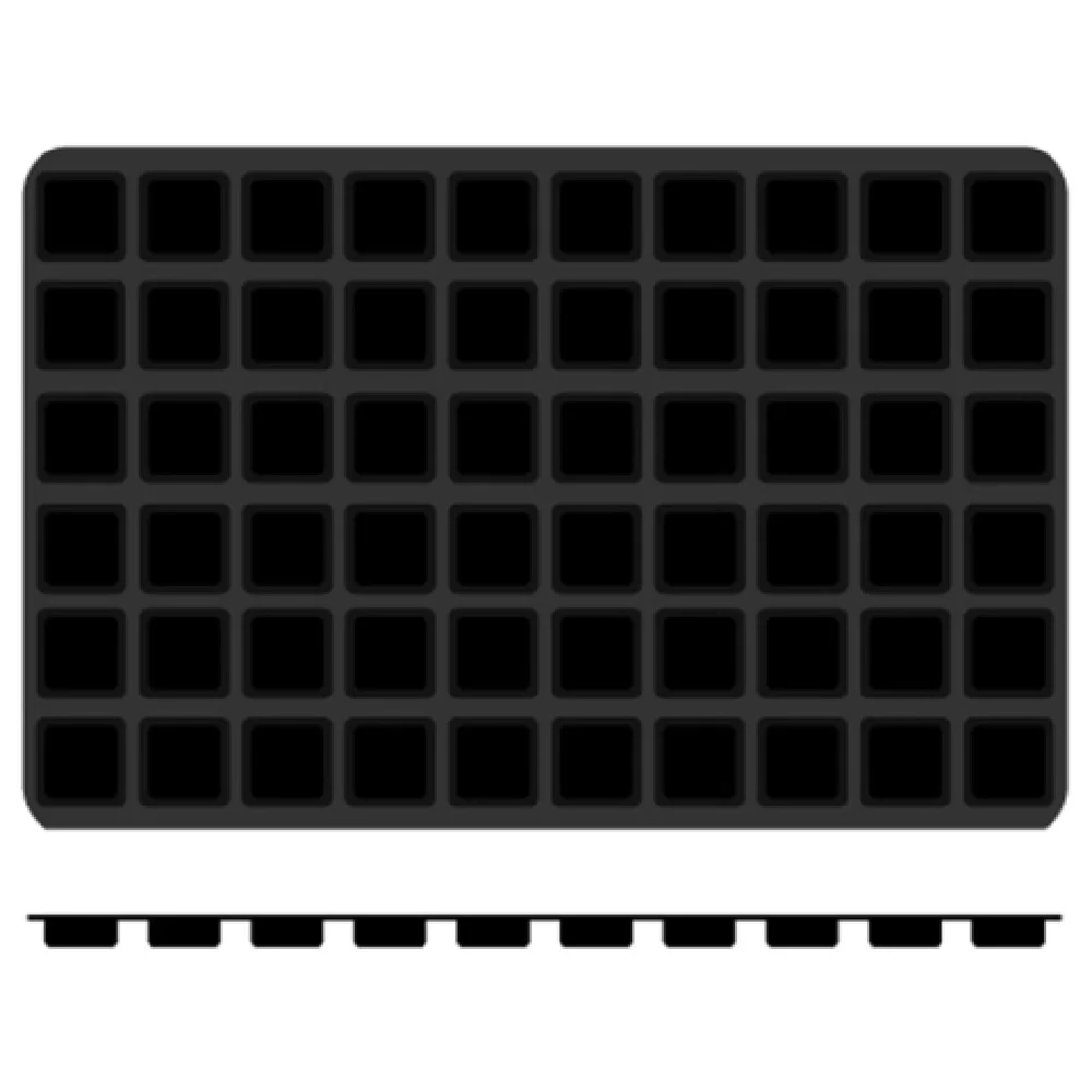 JB Prince M375 M 23 Inch Mold Flexible Silicone with 60 Mini Square Black