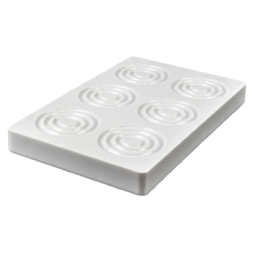 JB Prince K924 8 Inch Chocolate Mold Various Sizes Descending Circles Polycarbonate White JB Prince K924 8 Inch Chocolate Mold Various Sizes Descending Circles Polycarbonate White