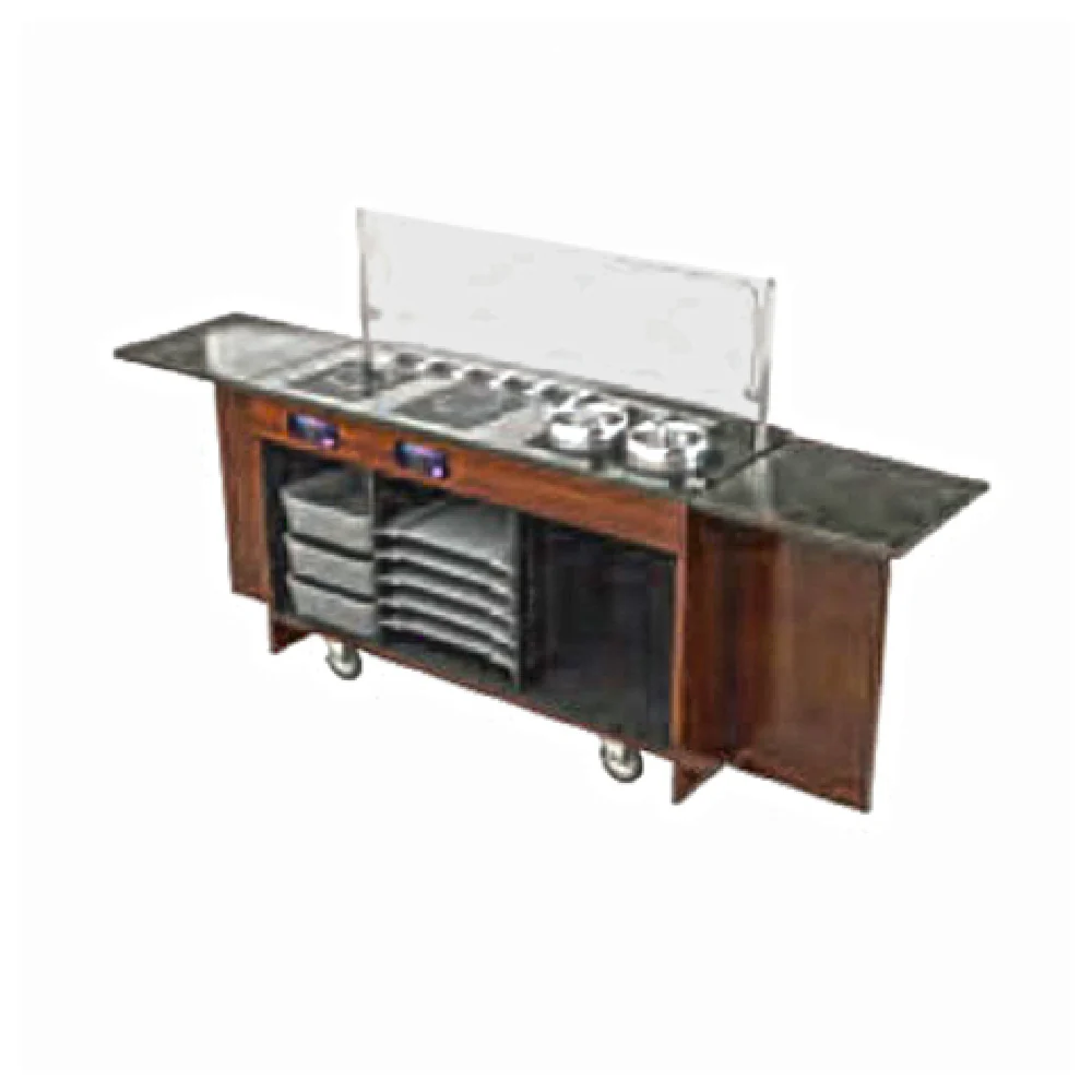 Lakeside 79880 116 Inch Induction Cart with Laminate Interior 2 Burner 1800 Watt