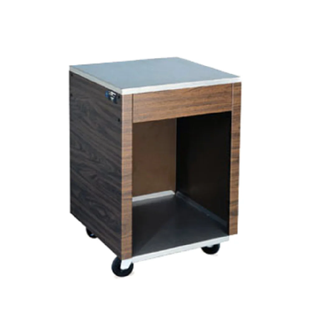 Vollrath 38905 24 Inch Cash Register Stand with Stainless Steel Top and Walnut Base