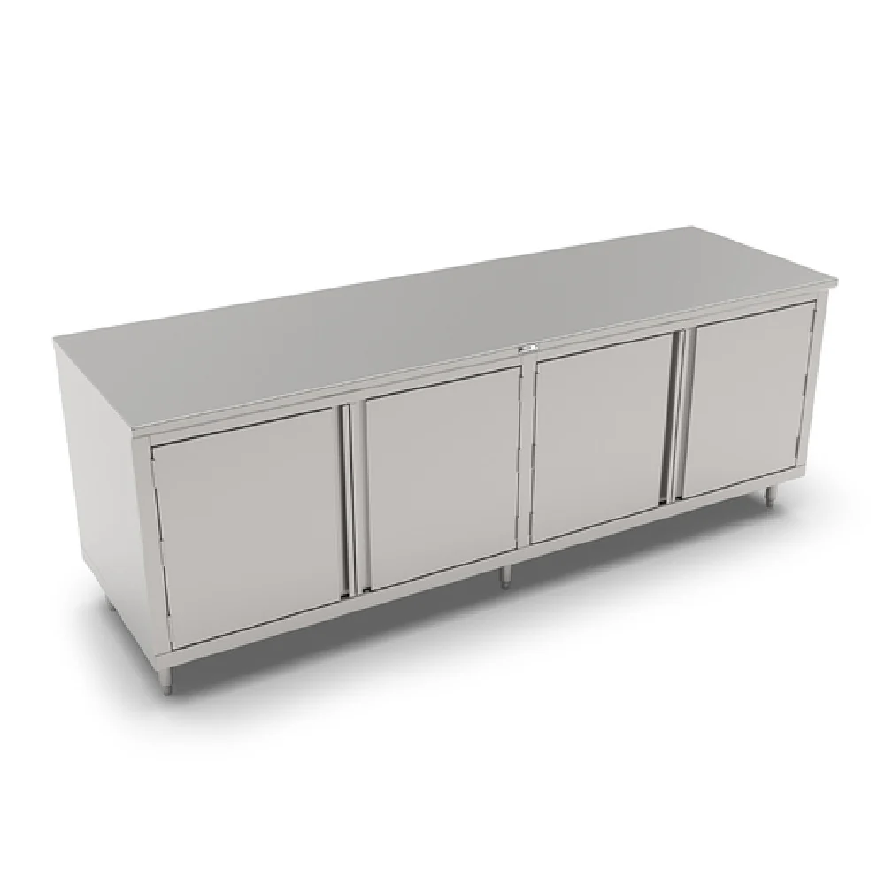 John Boos 4CH4-24108 108 Inch Work Table with Stainless Steel Top and Hinged Doors John Boos 4CH4-24108 108 Inch Work Table with Stainless Steel Top and Hinged Doors