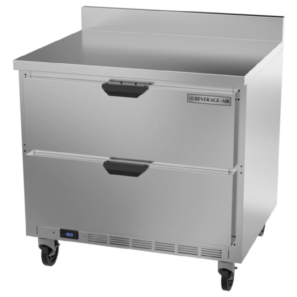 Beverage Air WTFD36AHC-2-FIP 36 Inch 8.7 cu ft Worktop Freezer with Drawers Stainless Steel