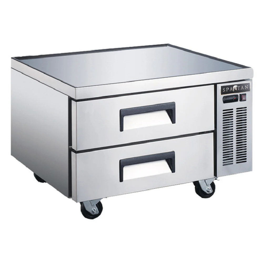 Spartan SCB-36 36 Inch refrigerated chef base stainless steel marine edge top with drawers