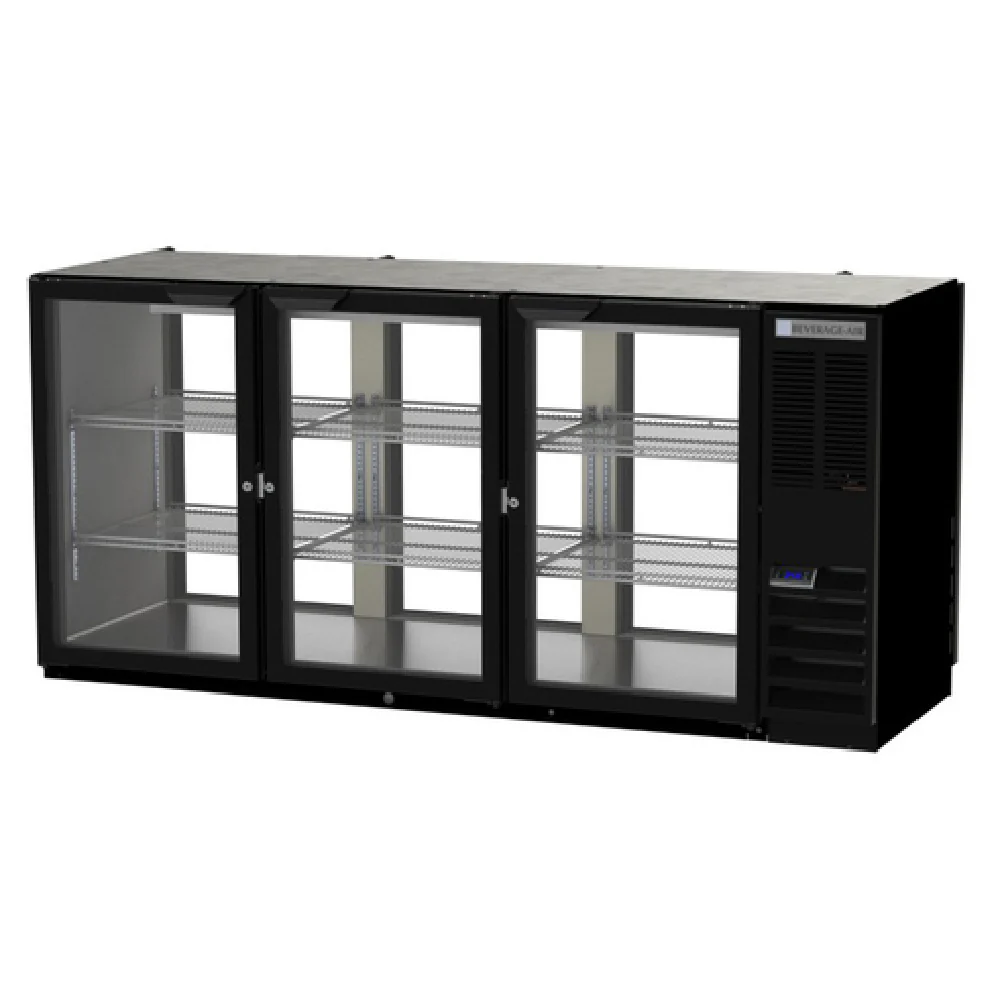 Beverage Air BB72HC-1-FG-PT-B 72 Inch Refrigerated Open Food Rated Back Bar Cabinet
