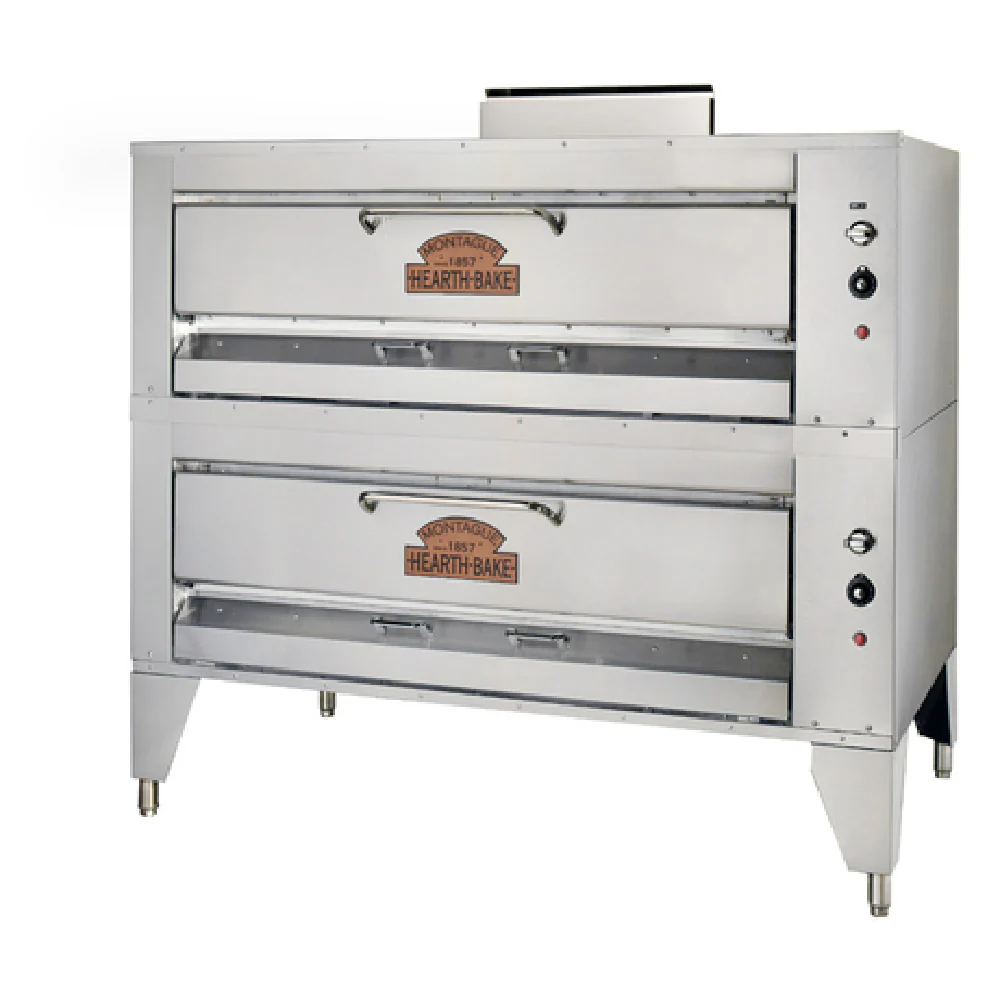 Montague Company 25P-2 60-1/2 Inch Double Deck Gas Pizza Bake Oven with 8 Burners 320000 BTU Montague Company 25P-2 60-1/2 Inch Double Deck Gas Pizza Bake Oven with 8 Burners 320000 BTU