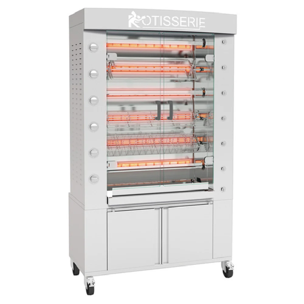 Rotisol FB1160-6G-SS_NAT 45 Inch Infrared Gas Rotisserie Oven Countertop - 77000 BTU