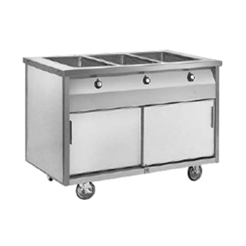 Randell RAN HTD-3B 48 Inch Hot Food Table Electric Mobile 3 Well Stainless Steel Randell RAN HTD-3B 48 Inch Hot Food Table Electric Mobile 3 Well Stainless Steel