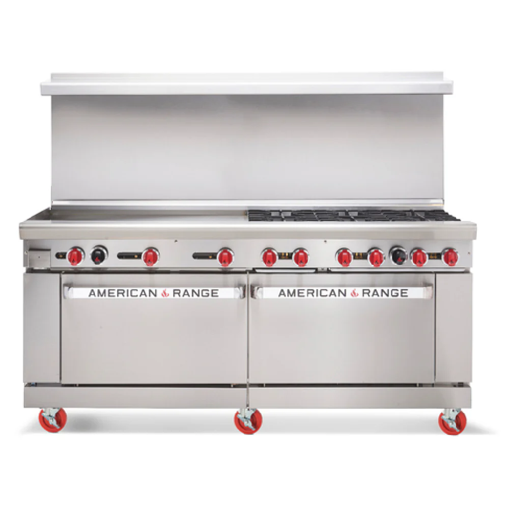 American Range AR-36G-6B-126L-SBR_NAT 72 Inch Gas Restaurant Range with 6 Burners 32,000 BTU