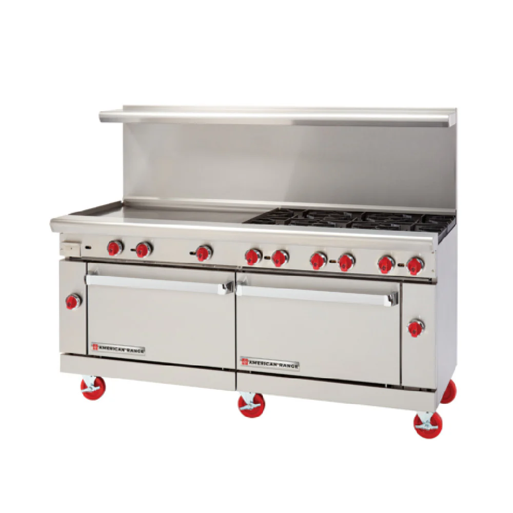 American Range AR-36G-6B-126L-SBR_NAT 72 Inch Gas Restaurant Range with 6 Burners 32,000 BTU American Range AR-36G-6B-126L-SBR_NAT 72 Inch Gas Restaurant Range with 6 Burners 32,000 BTU